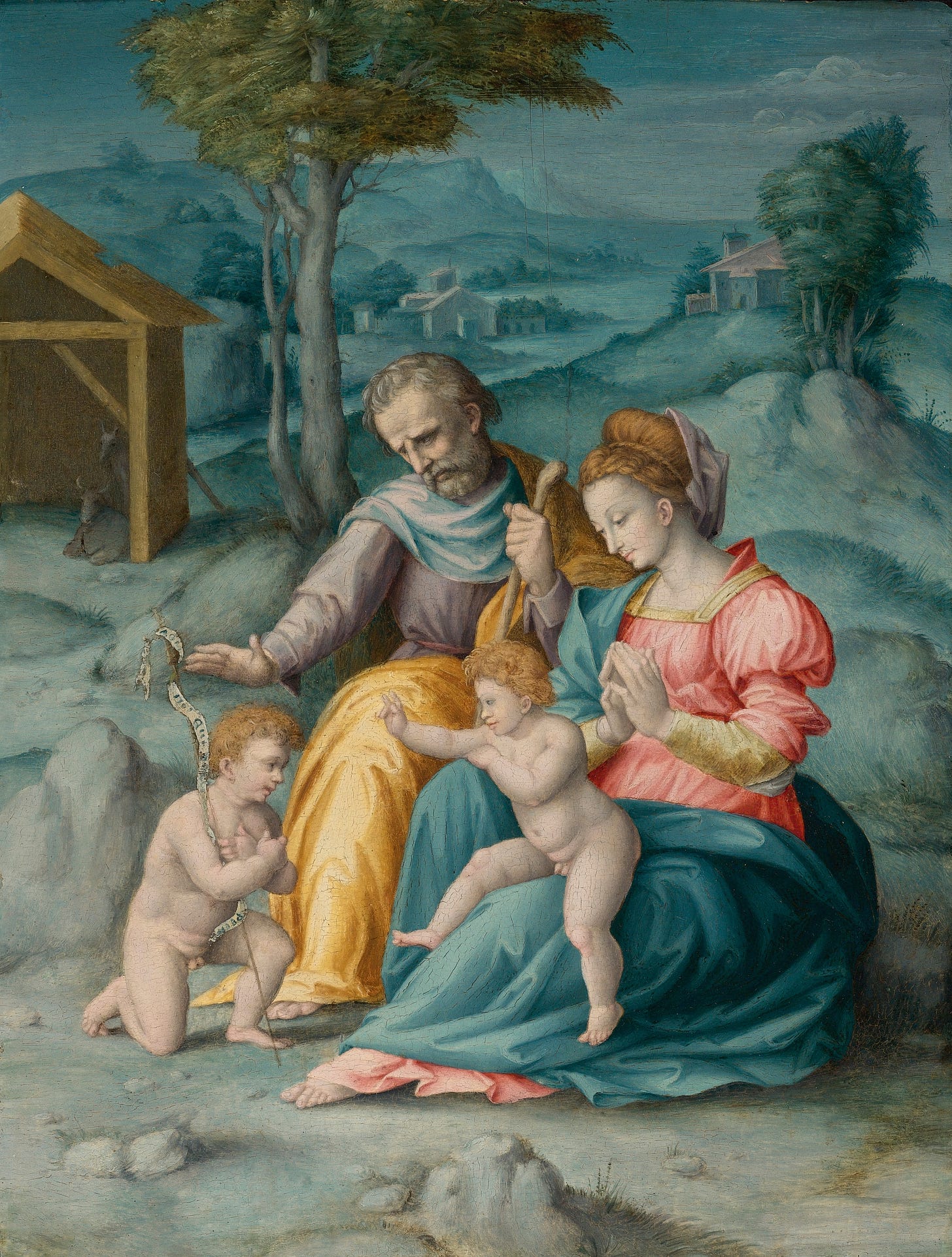 The Holy Family With the infant Saint John The Baptist by Bacchiacca (Italian, 1494 - 1557)