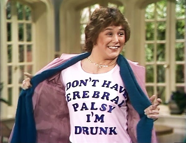 facts-of-life-season-2-5-cousin-geri-jewell-i-dont-have-cerebral-palsy-im-drunk-t-shirt-comedian-handicap-character-review-episode-guide-list