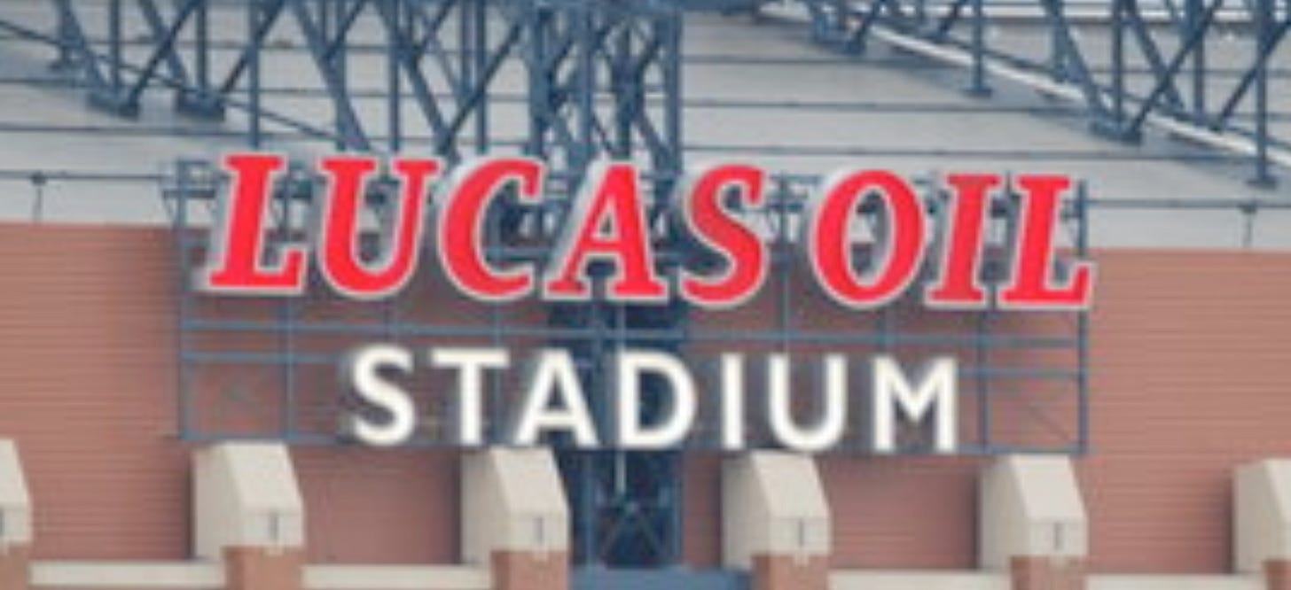 Lucas Oil Stadium Sign