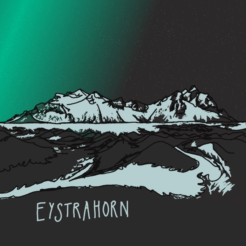 Illustration of mountain Eystrahorn