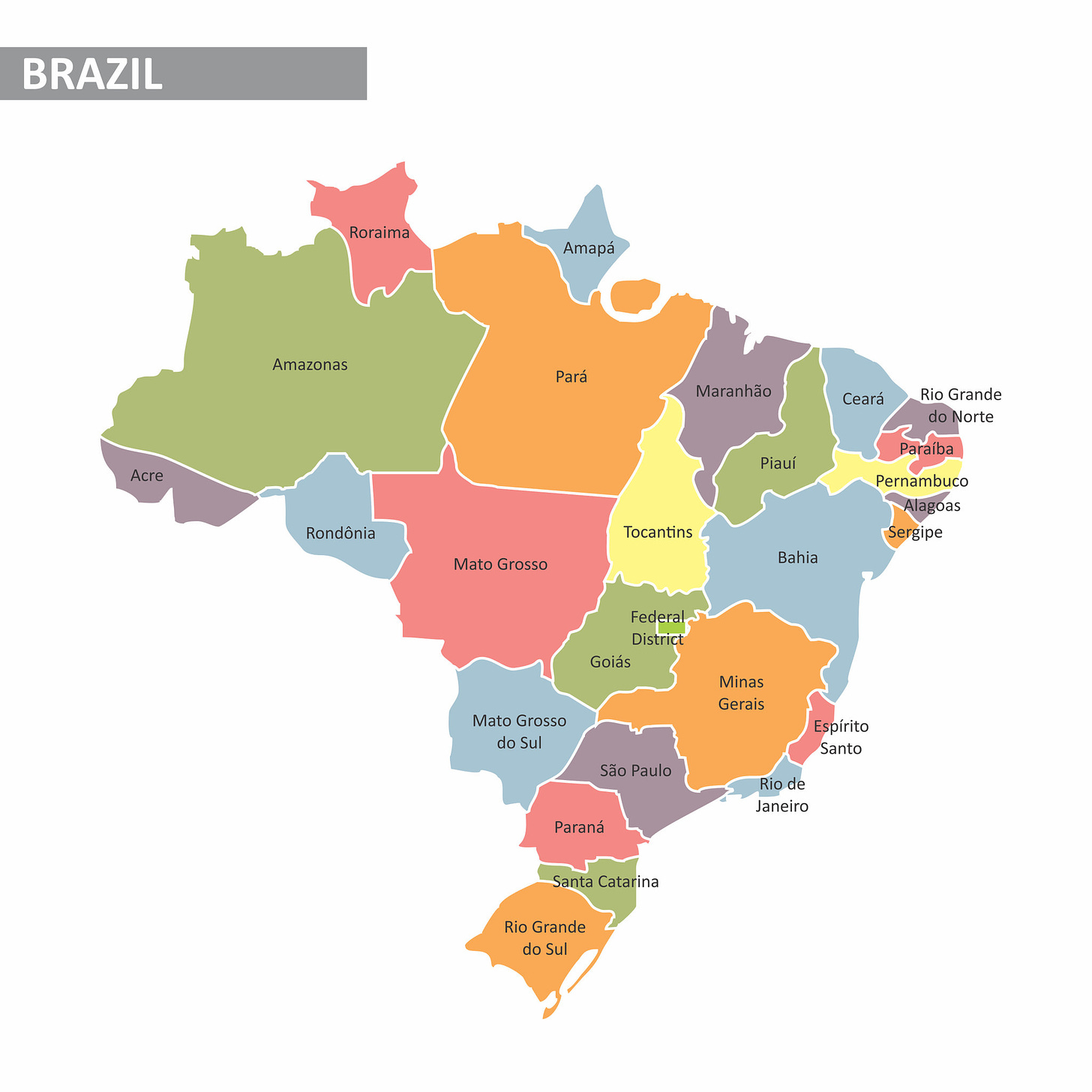 Brazil States Map | Mappr