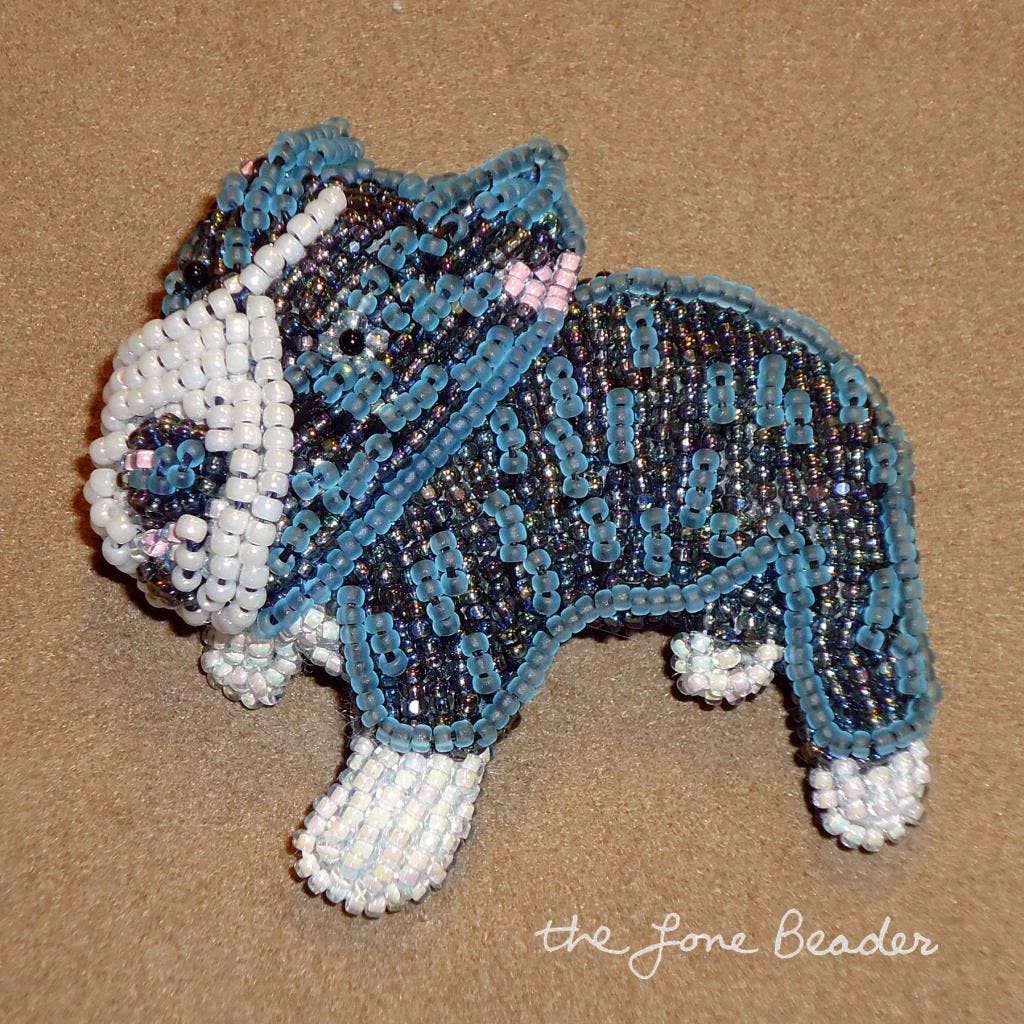 beaded seed beads bead embroidery pit bull dog brooch pendant etsy custom order