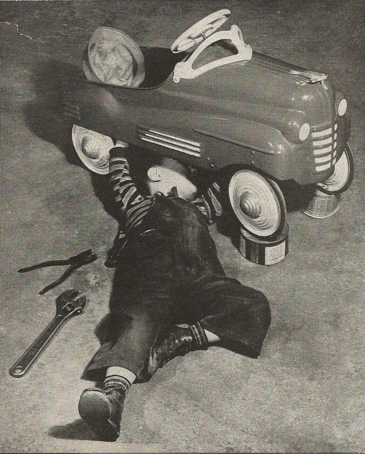 Auto repair" | Pedal cars, Vintage children, Vintage toys