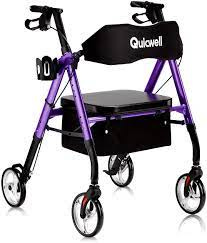 Buy Quicwell Heavy Duty Rollator Walker with Large Paded Seat, Bariatric  Rolling Walker with Wide Comfort Backrest for Seniors and Adults,  Adjustable Seat, Large 8 Wheels, Support Up 450 lbs, Purple Online