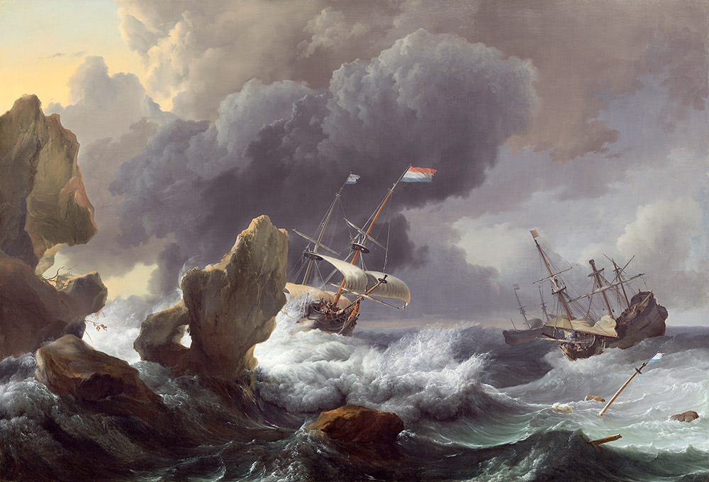 Ships in Distress off a Rocky Coast," 1667 | Time and Navigation