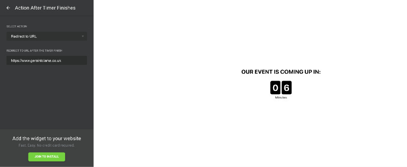 “Our event is coming up in 6 minutes” countdown page “Our event is coming up in 6 minutes” countdown page