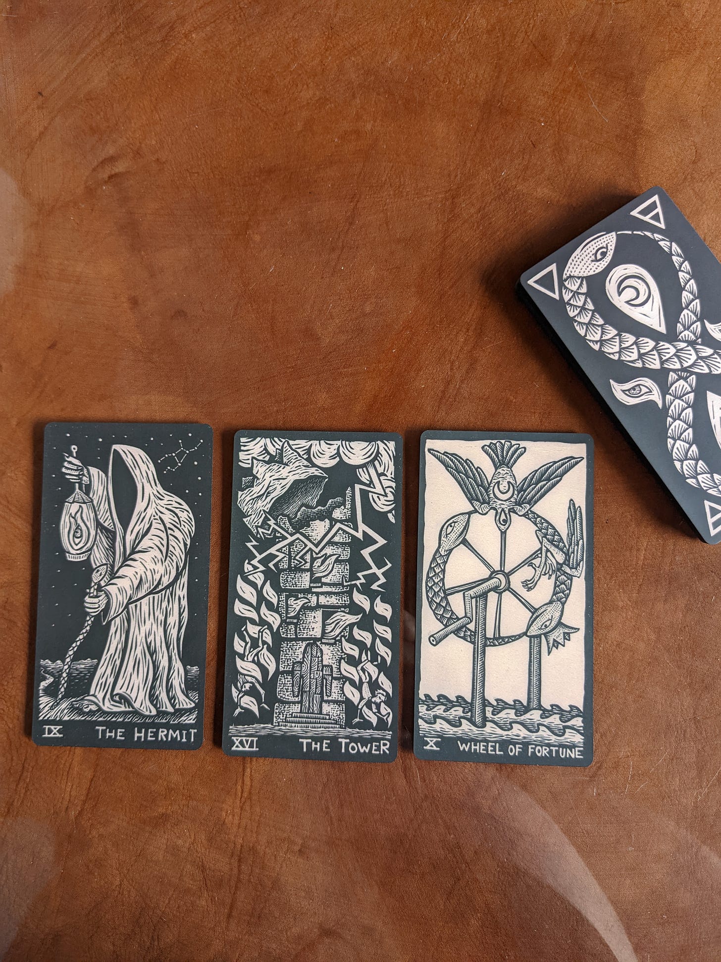 Three card open tarot spread