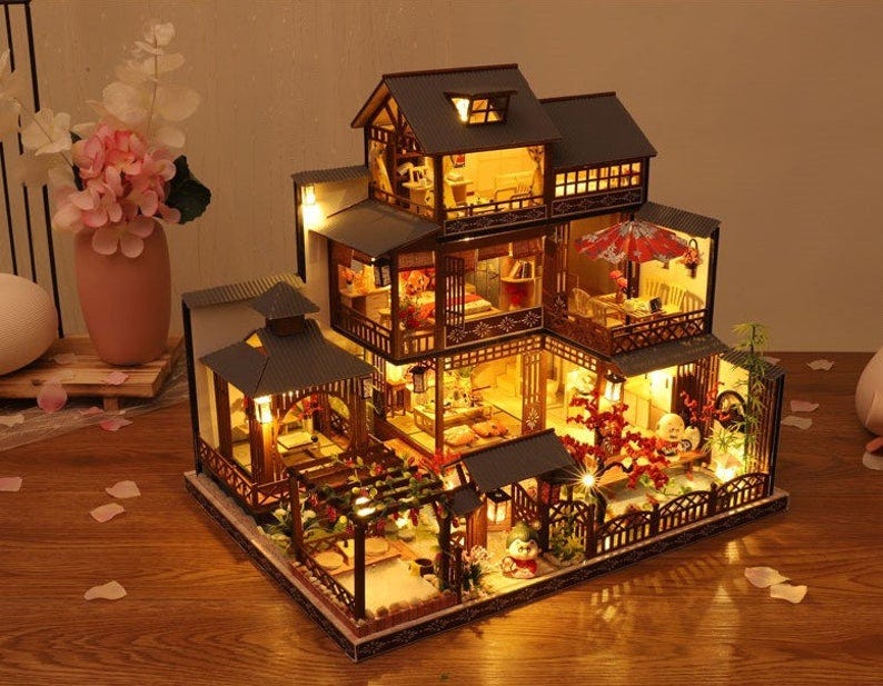 DIY Japanese Style Villa Wooden Miniature Doll House kit  image 0