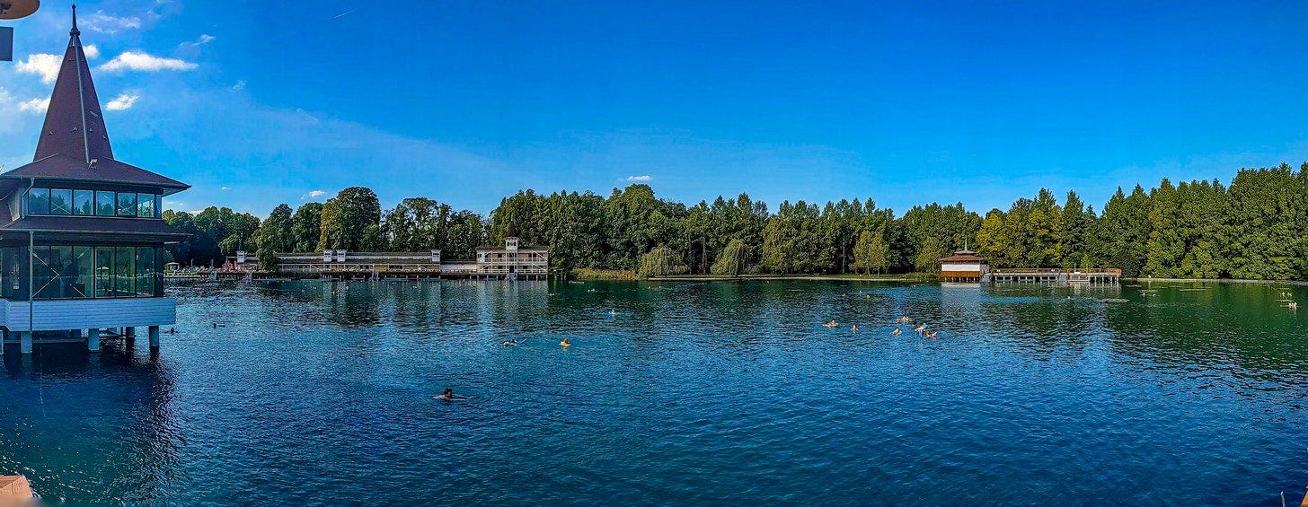Lake Hévíz (in Heviz, Hungary) is one very big hot spring!