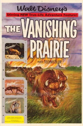 Original theatrical release poster for Walt Disney's The Vanishing Prairie