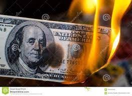 Burning one hundred dollar stock image. Image of paper - 107024319