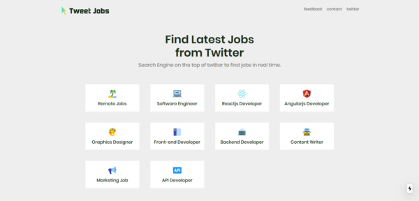 Tweet Jobs | Search Engine on the top of twitter to find jobs