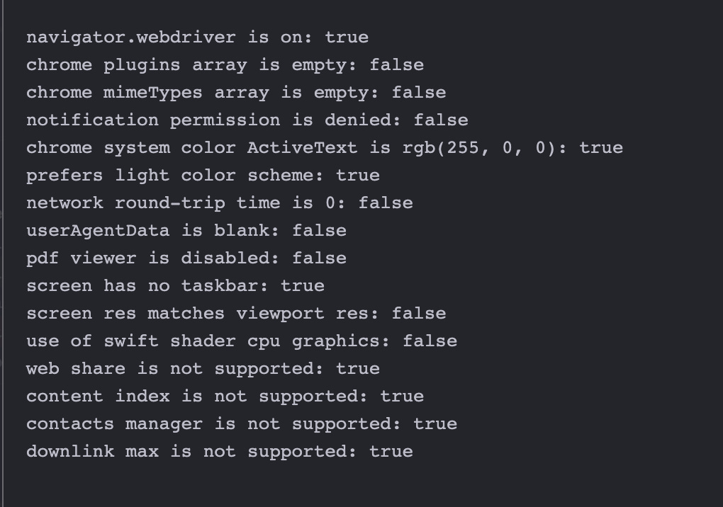 Browser options with Playwright Stealth