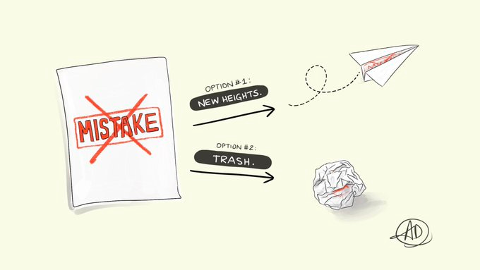 Mistake piece of paper gets transformed into either a paper airplane or a crumpled paper ball