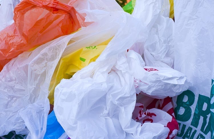 Different Plastic Bags On Pile