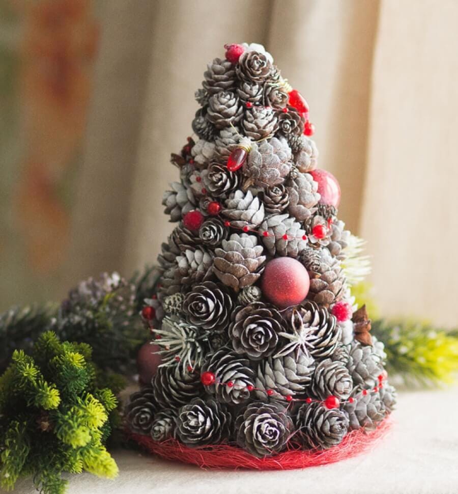 Christmas tree made of cones