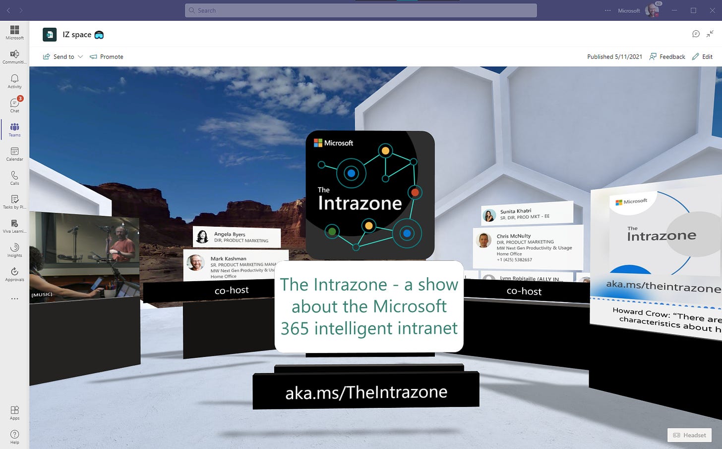 The Intrazone digital 3D calling card, used to answer the question, "What is this show about?"