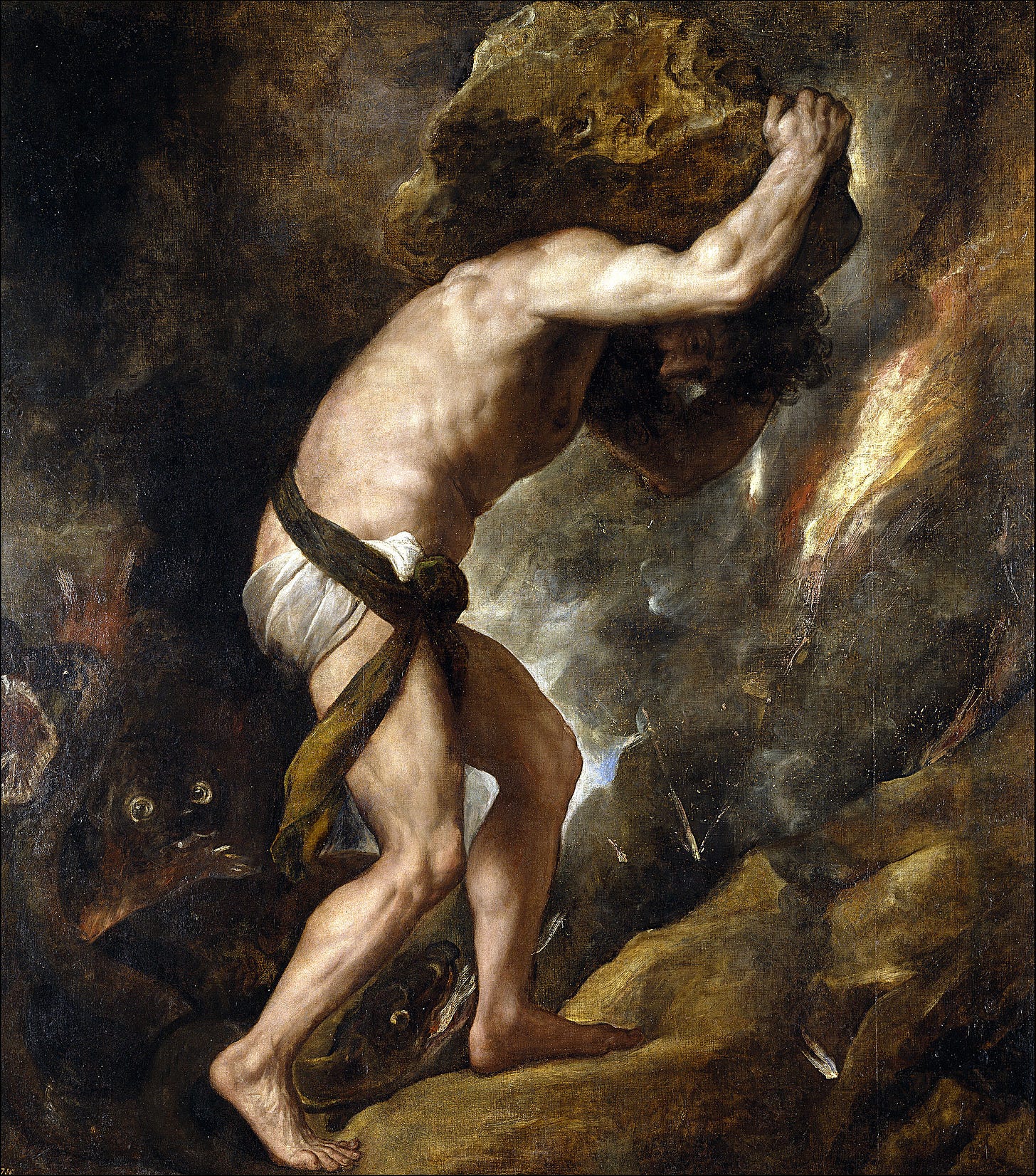 Painting of Sisyphus by Titian