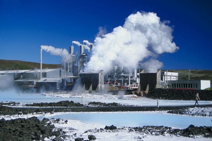 Geothermal Plant and Blue Lagoon leisure park, Iceland.