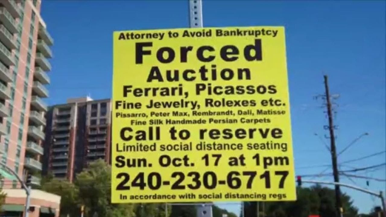 What are those 'forced auction signs' popping up in Montgomery County?