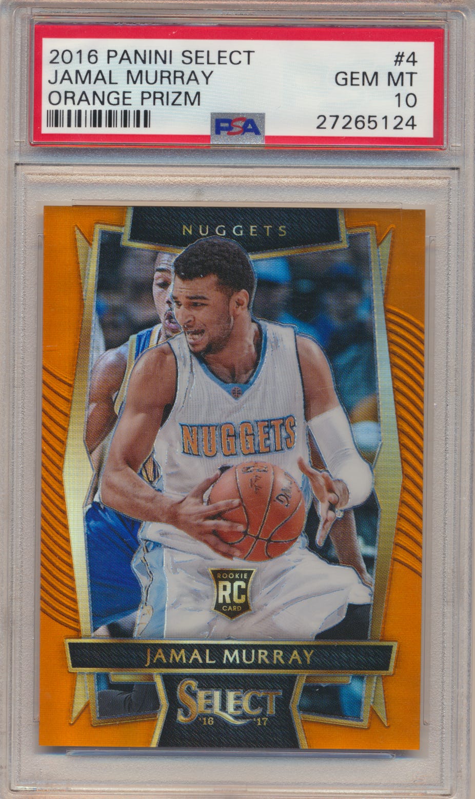 Image 1 - JAMAL-MURRAY-2016-17-PANINI-SELECT-ORANGE-PRIZM-ROOKIE-18-60-PSA-10