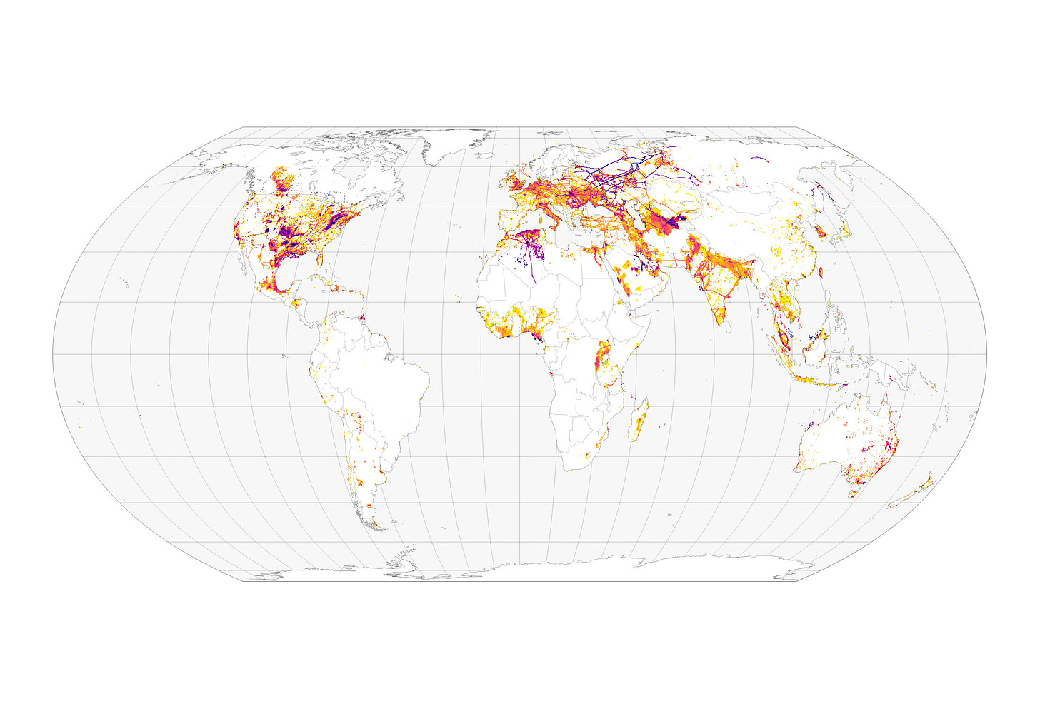 map of greenhouse gas emissions in the fossil fuel industry as seen by nasa