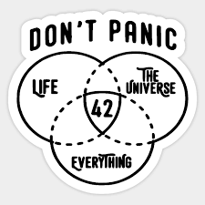 42 is the Answer Hitchhiker's Guide to the Galaxy Bright - Hitchhikers Guide  To The Galaxy - Sticker | TeePublic