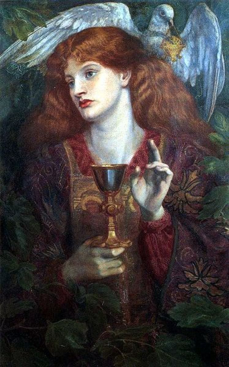 The Damsel of the Holy Grail by Dante Gabriel Rossetti, 1874. Image courtesy of Wiki Commons