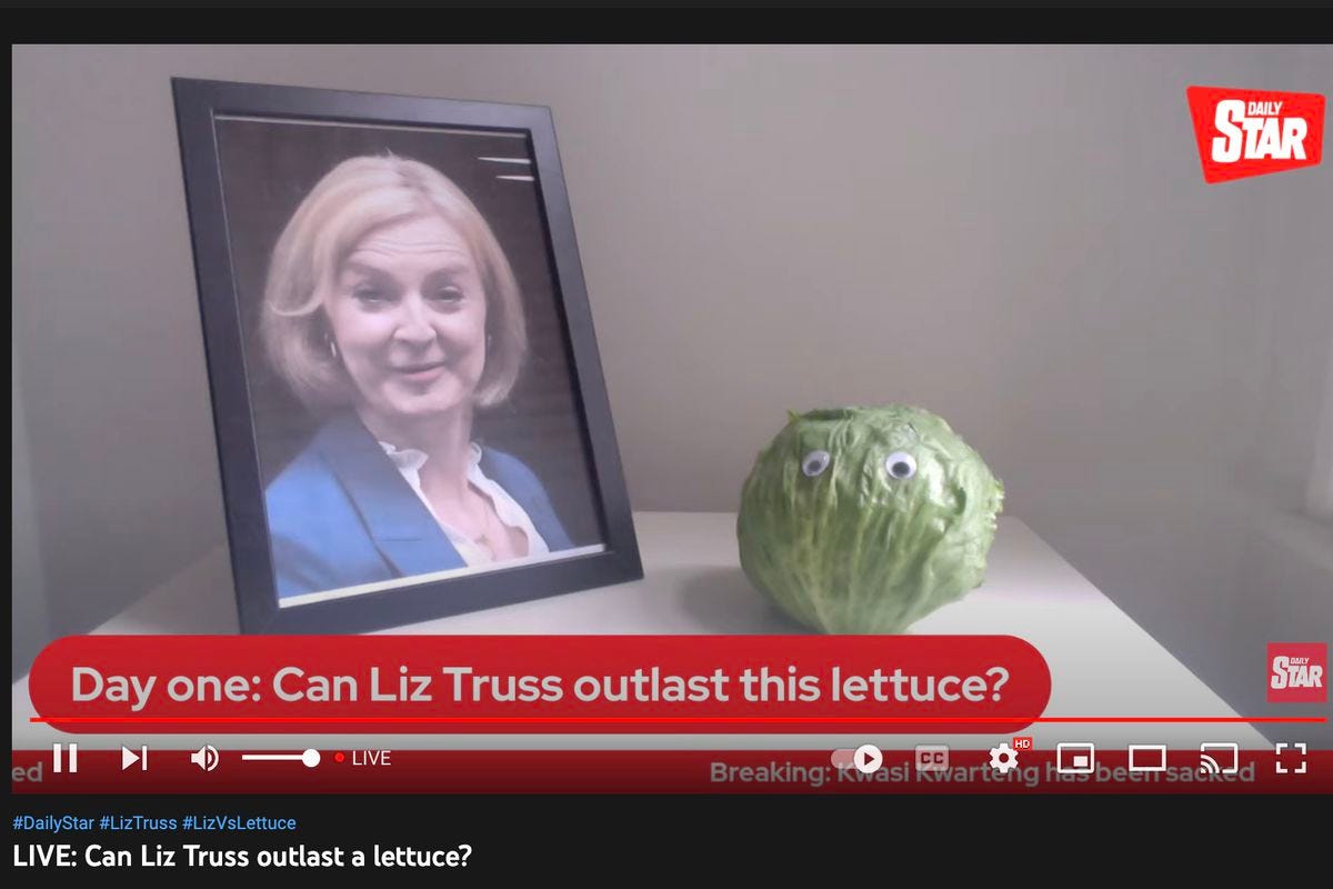 Liz Truss is up against a lettuce in the battle to survive 10 days 