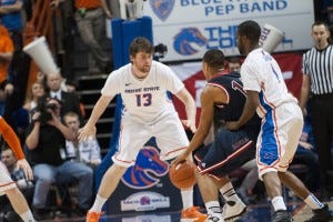 Duncan playing solid defence against Saint Mary's - Courtesy Boise State Athletics