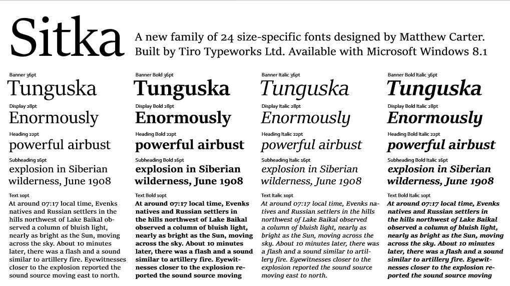 What is the new font "Sitka" that makes the page easier to read? - GIGAZINE