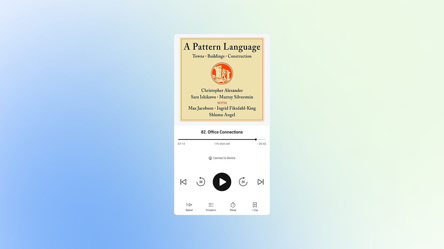 Screenshot of A Pattern Language audibook