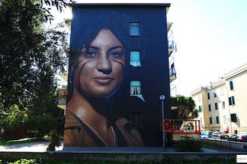 Jorit mural in Rome