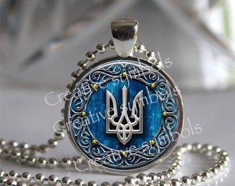 Tryzub Ukrainian Trident Pendant with Chain