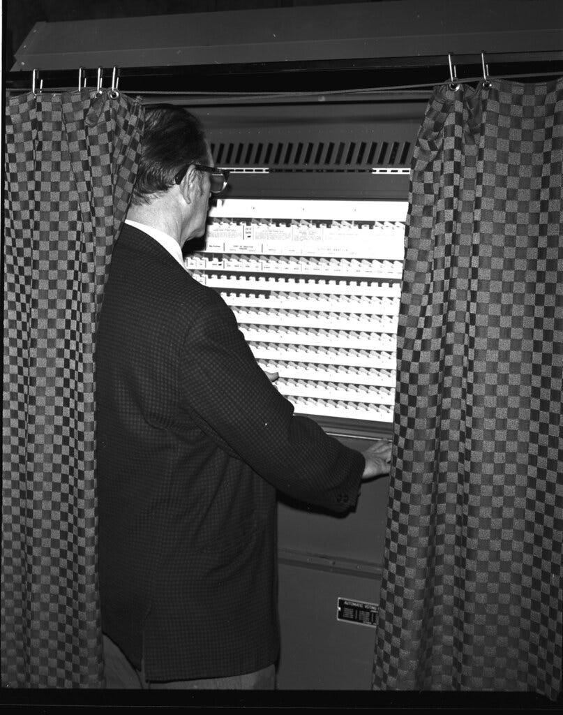 Voting machine, 1971