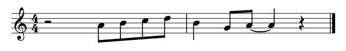 The Lick musical simple - notation