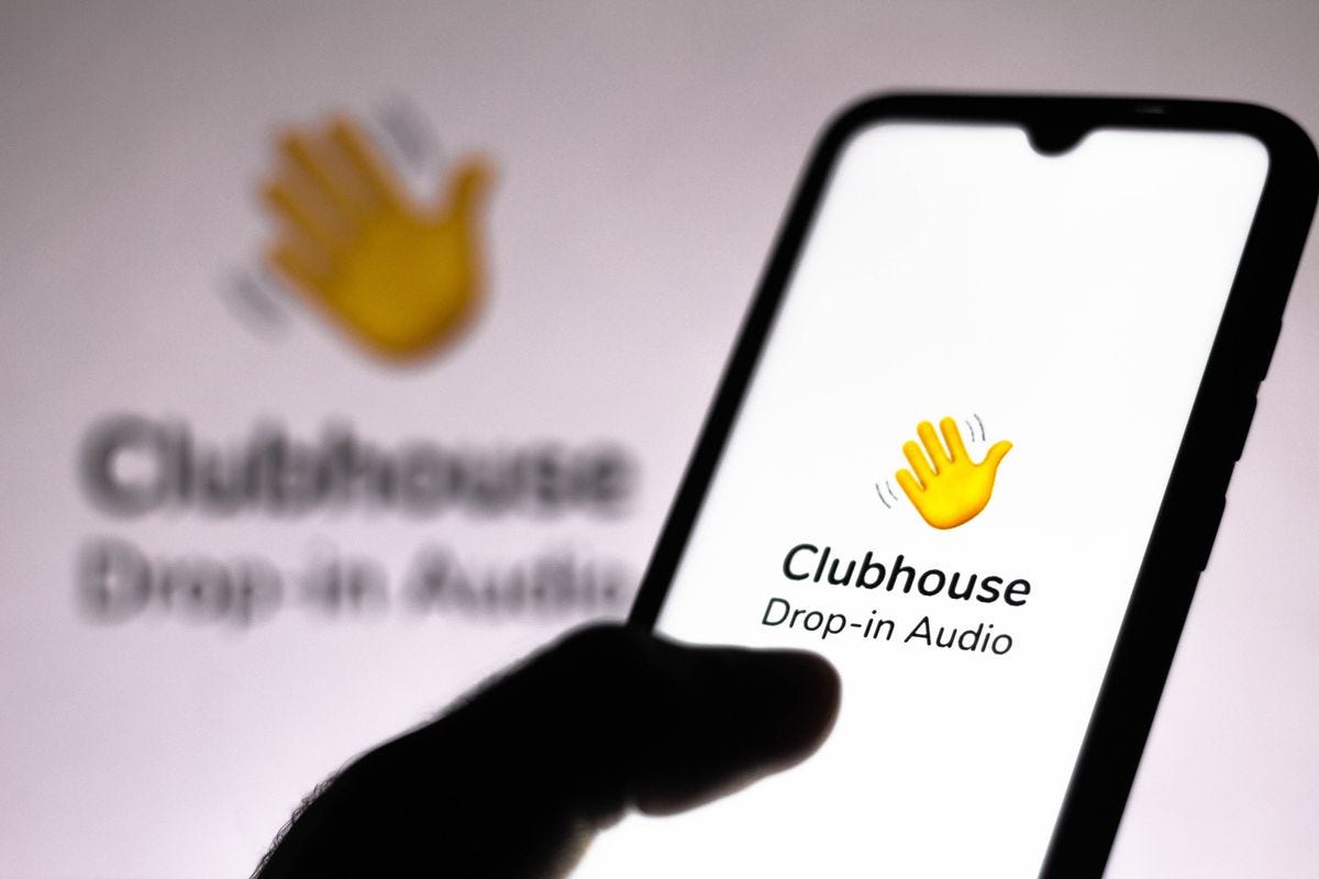 Image result for clubhouse logo drop in audio