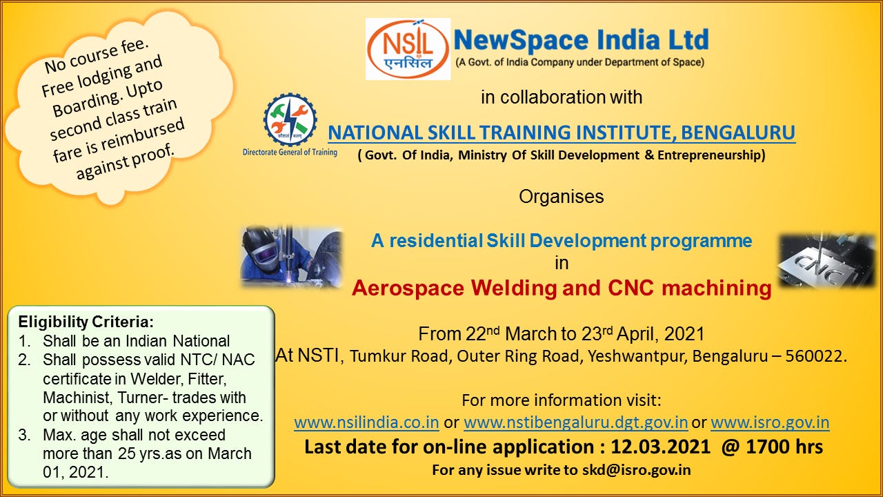 Residential Skill Development programme in Aerospace Welding and CNC machining