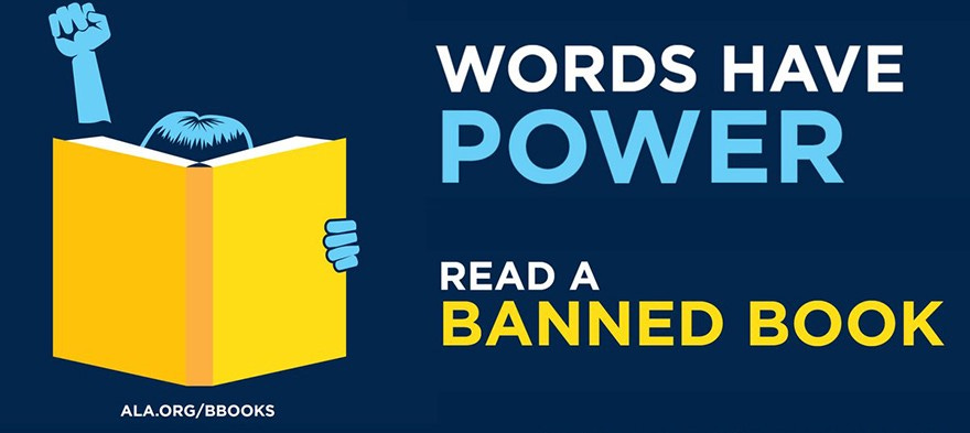 child reading book: words have power read a banned book
