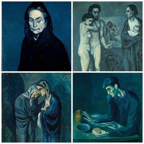 Images from the Picasso Blue Period