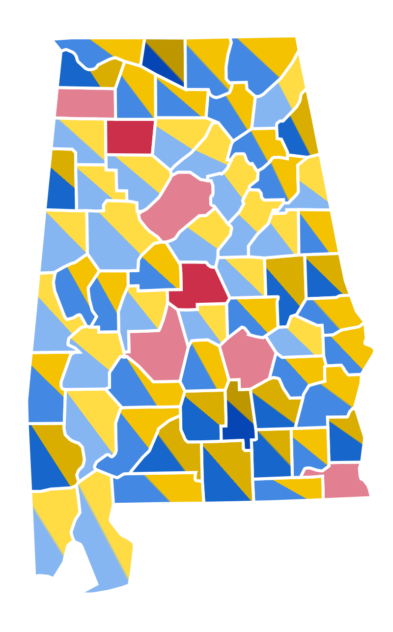 Alabama Presidential Election Results 1960.svg