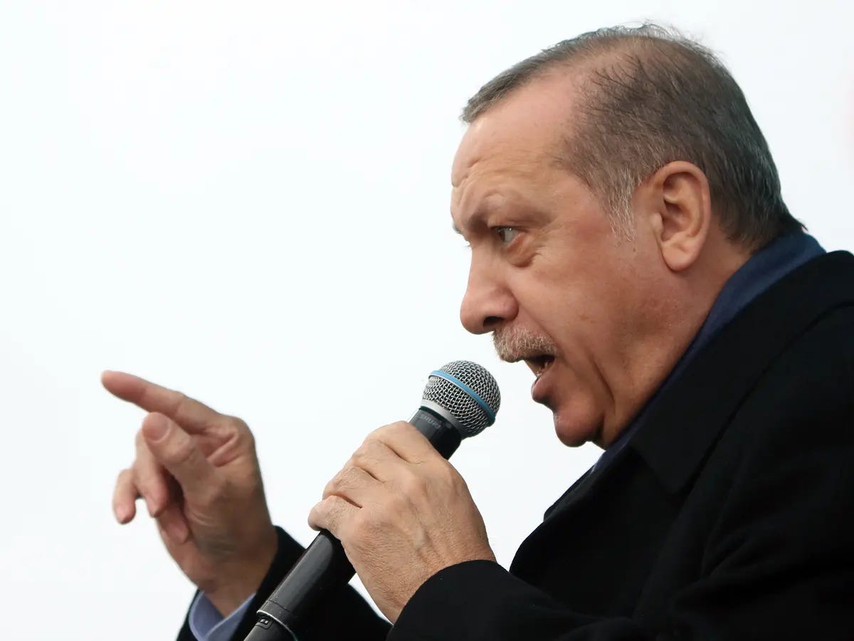 Turkin presidentti, yksinvaltias Recep Tayyip Erdoğan.