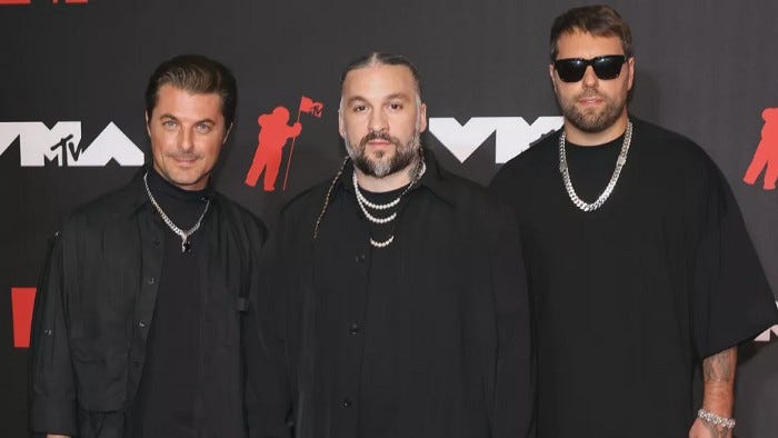 Swedish House Mafia as they look now. Apropos of nothing, I wonder what ten years of excessive cocaine and champagne consumption does to the human body?