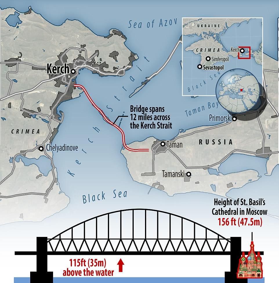 Putin opens Kerch Strait Bridge linking Russia to annexed Crimea ...