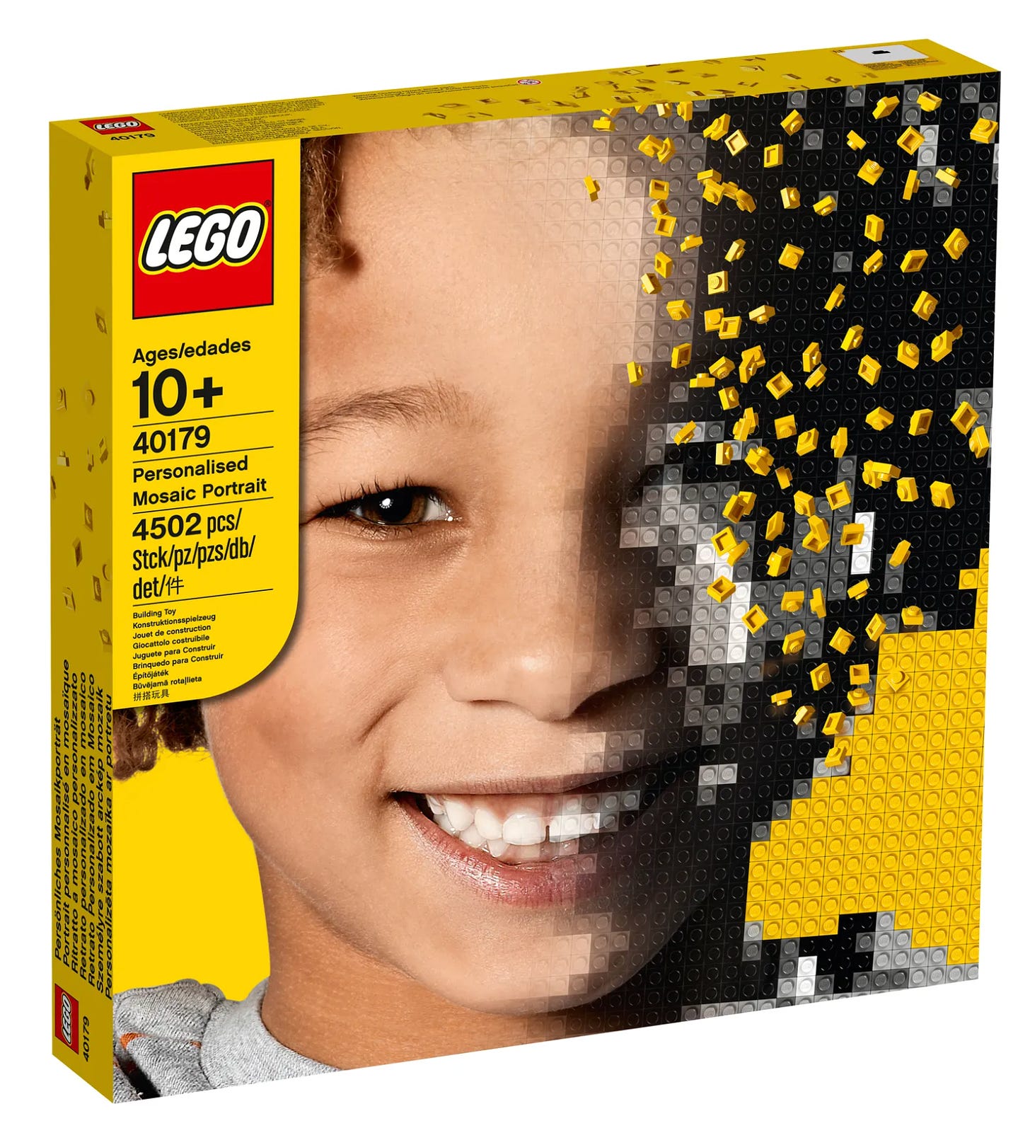Box for LEGO's personalised mosaic portrait product