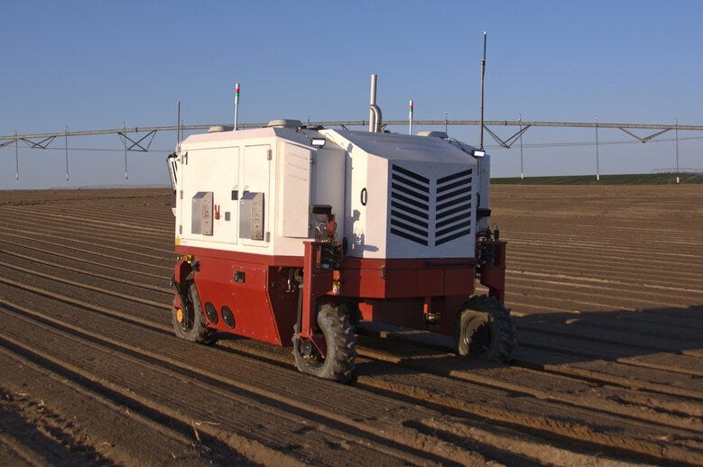 Seattle-based startup Carbon Robotics says its weed-elimination robot can remove 100,000 weeds per hour.  (Courtesy of Carbon Robotics)