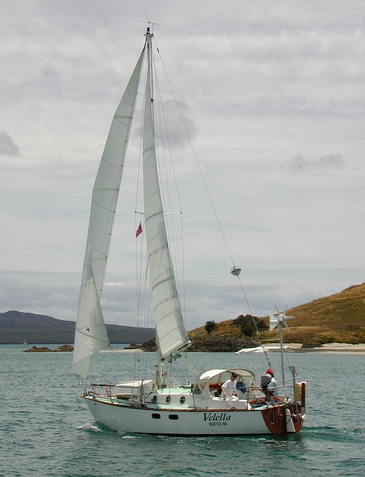 a sailboat at sail.