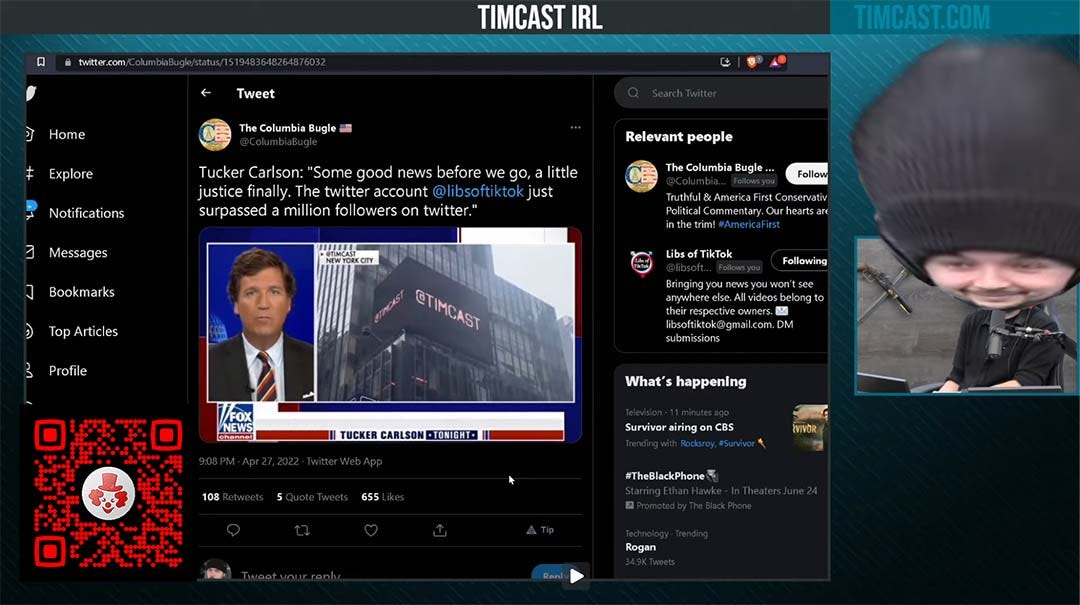 Tim Pool Stretches Beanie To The Limit With Mentions From Tucker And Elon