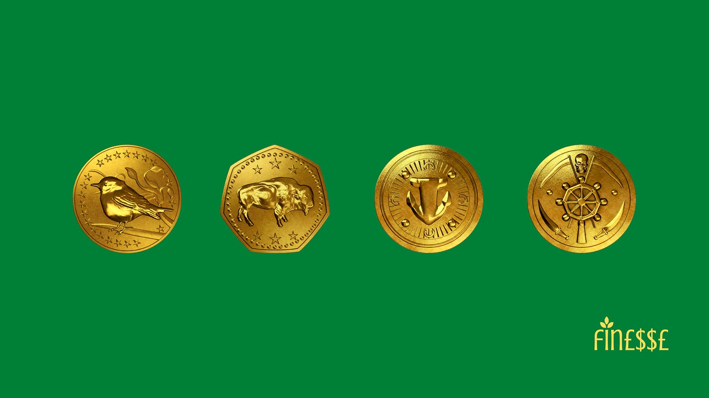 Gold Coins - Finesse by Rafey Iqbal Rahman