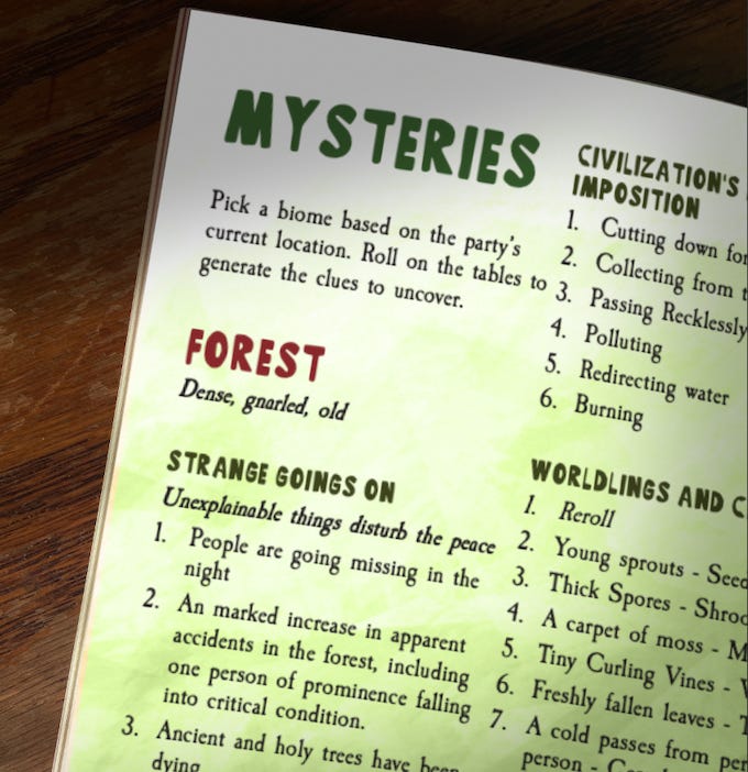 The forest mystery generator